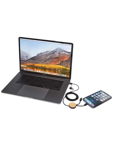 Cavo 5-in-1 in plastica riciclata da 150 cm per la sincronizzazione dei dati e la ricarica rapida da 27 W con dettagli in bam