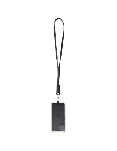 Lanyard per smartphone in plastica riciclata con cavo integrato per la sincronizzazione dati e la ricarica rapida 5 in 1 da 6