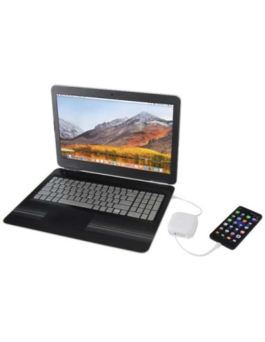 Cavo retrattile 5 in 1 in materiale riciclato con cavo retrattile per la sincronizzazione dei dati e la ricarica rapida da 10