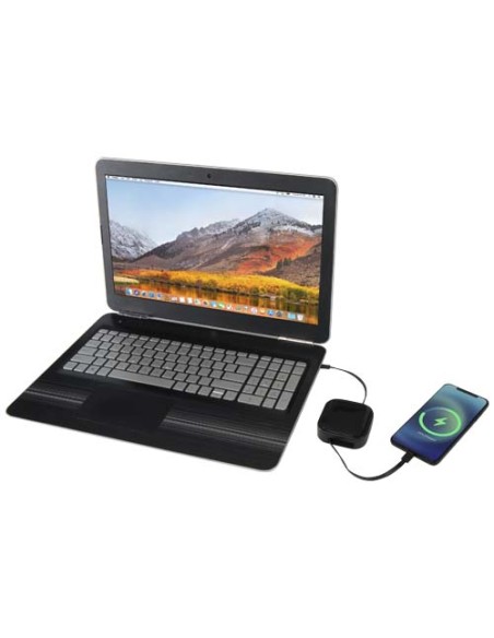 Cavo retrattile 5 in 1 in materiale riciclato con cavo retrattile per la sincronizzazione dei dati e la ricarica rapida da 10