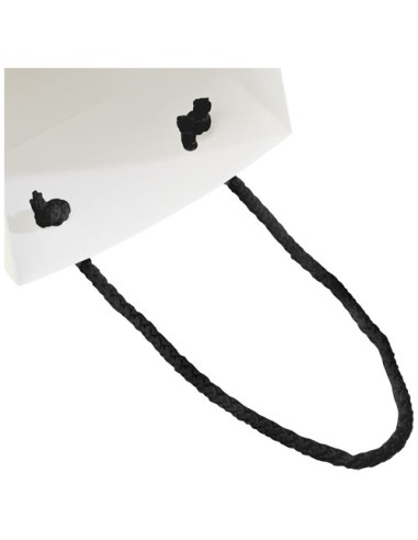 Sacchetto in carta integra da 170 g/m2 per bottiglia di vino realizzato a mano con manici in cordino di plastica - 12 x 9 x 3