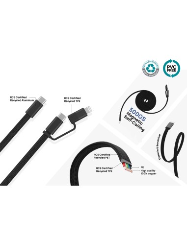 Cavo magnetico 2in1 Arc ultra fine da 60W