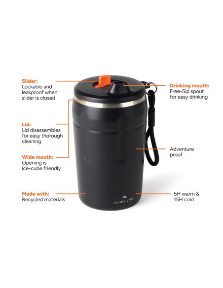 Tazza ermetica richiudibile Nordic Drift Trail RCS 350ML