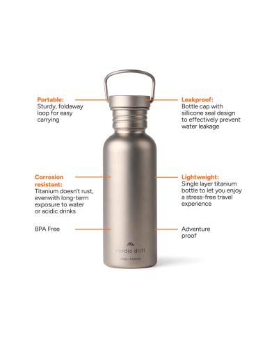 Bottiglia in titanio Nordic Drift Trail Ultra Light 600ML