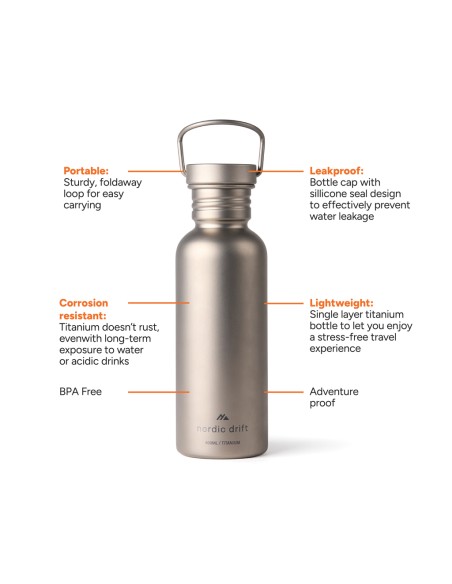 Bottiglia in titanio Nordic Drift Trail Ultra Light 600ML