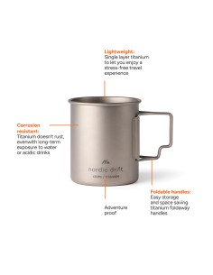 Tazza in titanio Nordic Drift Trail Ultra Light 450ML