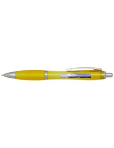 Penna a sfera in plastica riciclata certificata RCS con fusto e impugnatura colorati (inchiostro nero) Nash