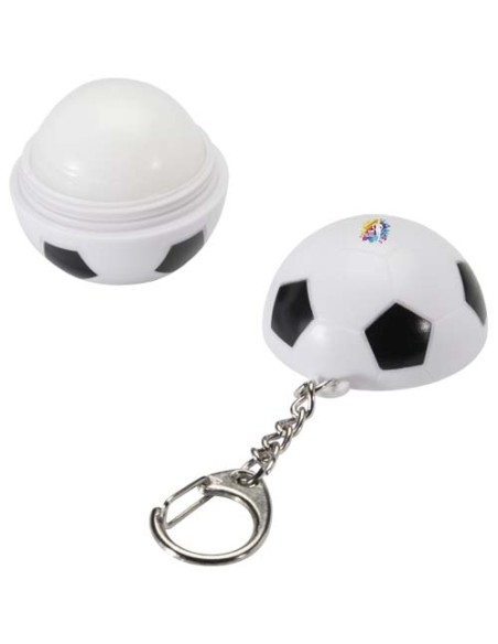 Lucidalabbra alla vaniglia a forma di pallone da calcio con fattore di protezione solare 15 e portachiavi Rami