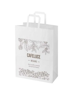 Sacchetto di carta da 80-90 g/m² con manici piatti , 32 x 17 x 39 cm Kraft