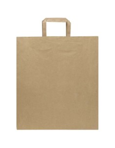 Sacchetto di carta da 80-90 g/m² con manici piatti , 32 x 17 x 39 cm Kraft