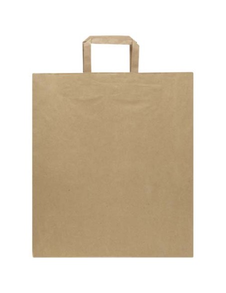 Sacchetto di carta da 80-90 g/m² con manici piatti , 32 x 17 x 39 cm Kraft