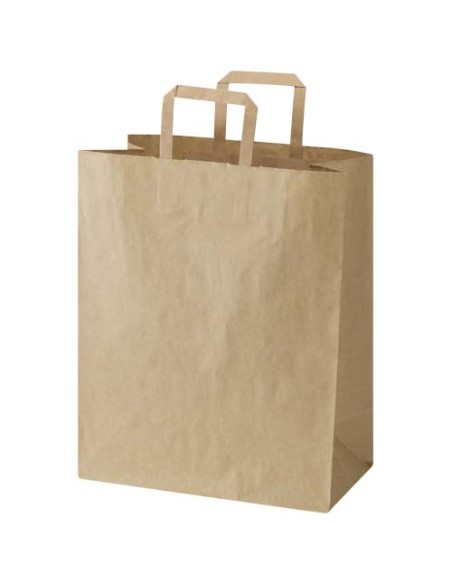 Sacchetto di carta da 80-90 g/m² con manici piatti , 32 x 17 x 39 cm Kraft