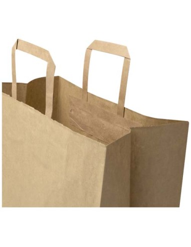 Sacchetto di carta da 80-90 g/m² con manici piatti , 32 x 17 x 39 cm Kraft