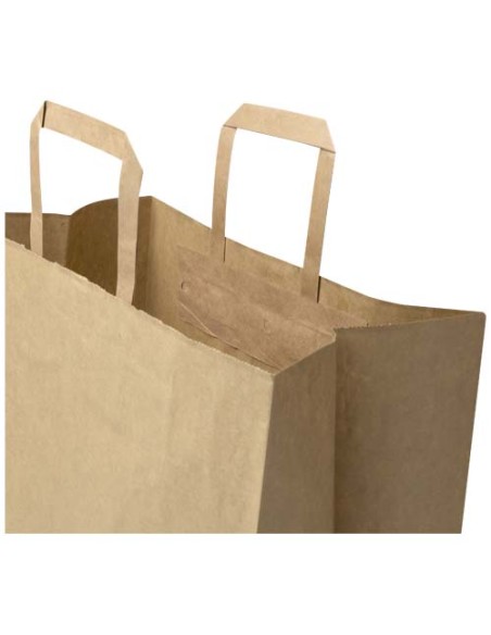 Sacchetto di carta da 80-90 g/m² con manici piatti , 32 x 17 x 39 cm Kraft