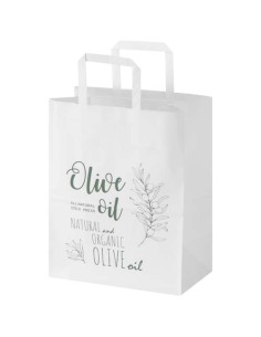 Sacchetto di carta da 80 g/m² con manici piatti, 25 x 15 x 32 cm Kraft