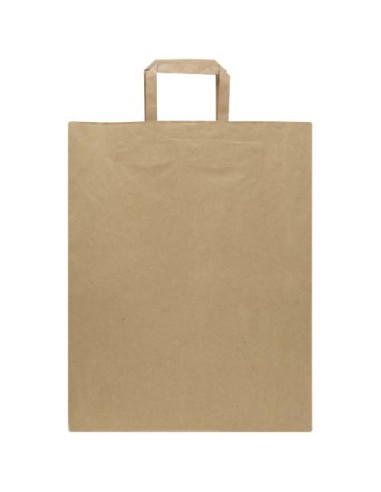 Sacchetto di carta da 80 g/m² con manici piatti, 25 x 15 x 32 cm Kraft