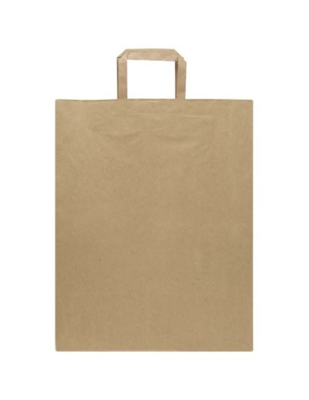 Sacchetto di carta da 80 g/m² con manici piatti, 25 x 15 x 32 cm Kraft