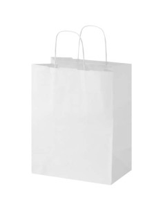 Sacchetto di carta da 80-90 g/m² con manici intrecciati, 25 x 15 x 32 cm Kraft