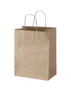 Sacchetto di carta da 80-90 g/m² con manici intrecciati, 25 x 15 x 32 cm Kraft