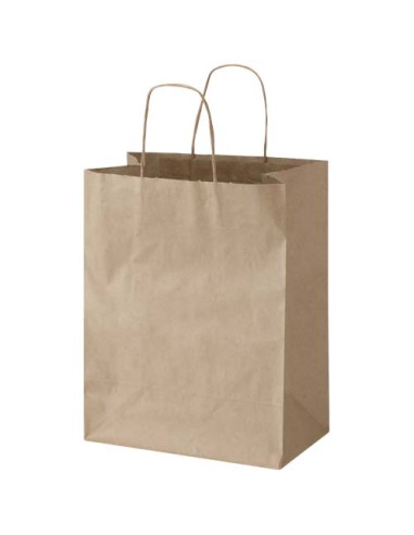 Sacchetto di carta da 80-90 g/m² con manici intrecciati, 25 x 15 x 32 cm Kraft