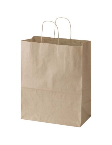 Sacchetto di carta da 80-90 g/m² con manici intrecciati, 25 x 15 x 32 cm Kraft