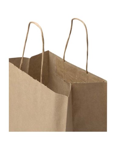 Sacchetto di carta da 80-90 g/m² con manici intrecciati, 25 x 15 x 32 cm Kraft
