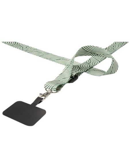 Cordino regolabile con supporto per telefono e stampa a sublimazione in PET riciclato Lyra