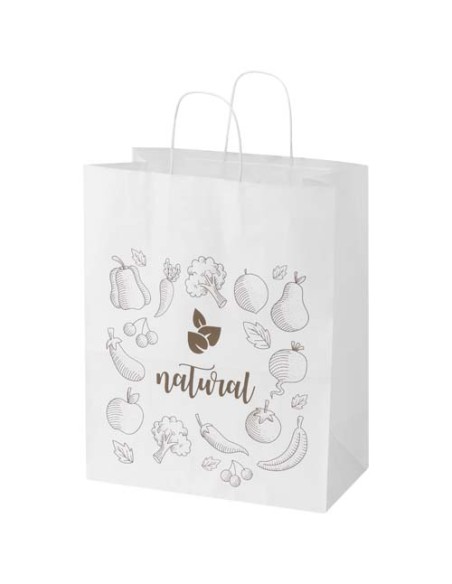 Sacchetto di carta da 80-90 g/m² con manici intrecciati, 32 x 17 x 39 cm Kraft