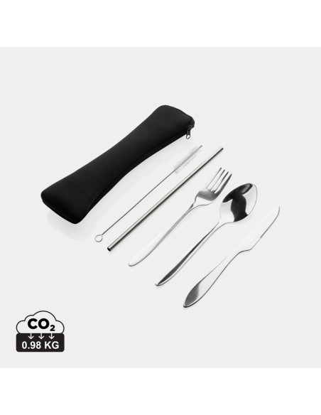 Set posate riutilizzabili 4 pezzi in acciaio inossidabile