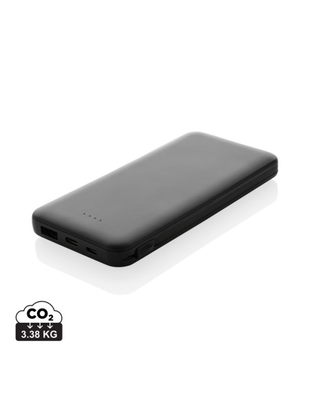 Powerbank Lockhart RCS in plastica riciclata 10.000 con cavi