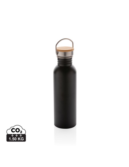 Moderna bottiglia in acciaio con tappo in bambù 700ml