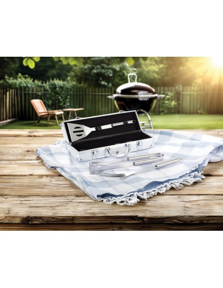Set BBQ 3 pezzi in valigetta di alluminio
