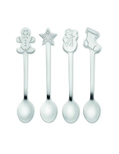 Set: 4 cucchiai da tè natalizi
