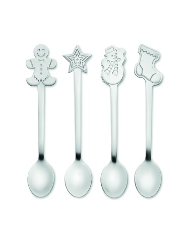 Set: 4 cucchiai da tè natalizi