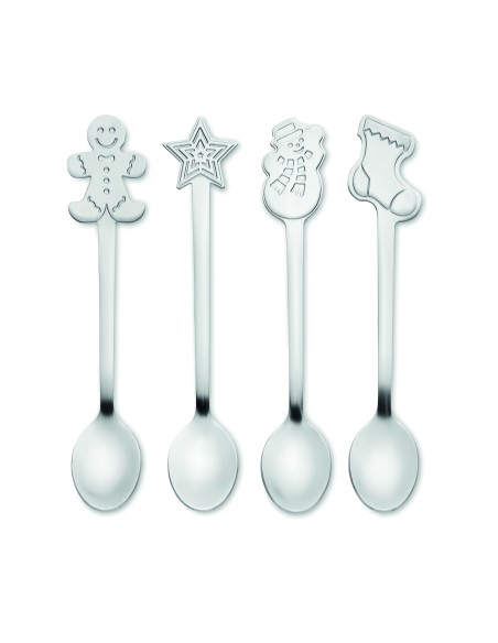 Set: 4 cucchiai da tè natalizi