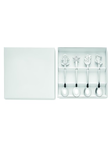 Set: 4 cucchiai da tè natalizi