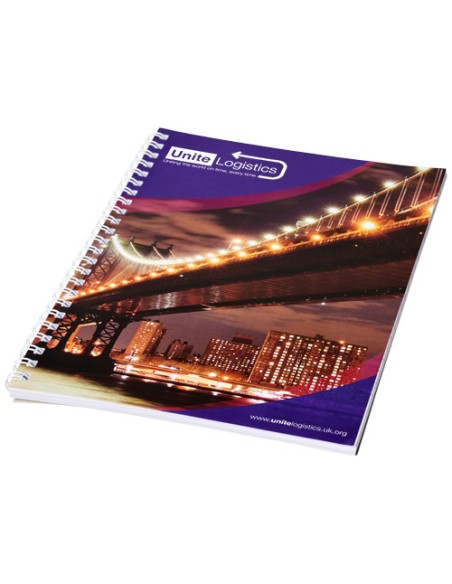 Blocco note a spirale A5 con copertina posteriore stampata Desk-Mate®