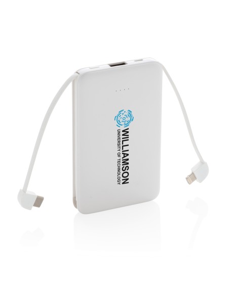 Powerbank tascabile 5.000 mAh con cavi integrati