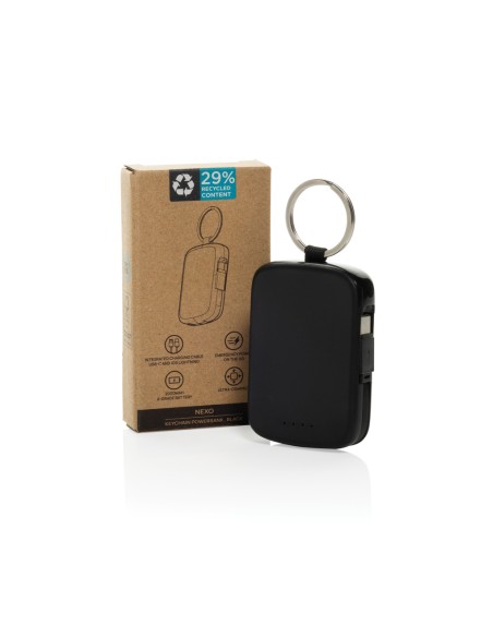 Portachiavi Nexo RCS con powerbank da 2.000 mAh e cavi