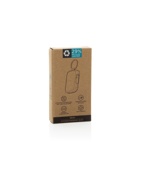 Portachiavi Nexo RCS con powerbank da 2.000 mAh e cavi