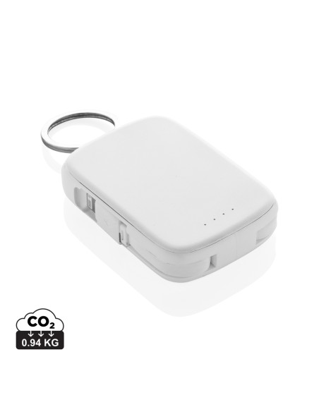 Portachiavi Nexo RCS con powerbank da 2.000 mAh e cavi