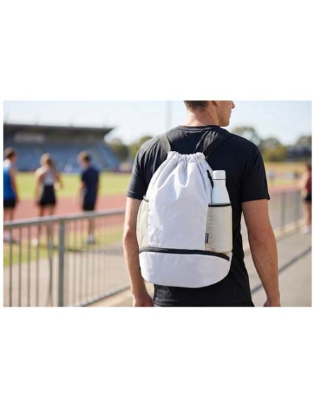 Borsa sportiva con cordoncino in materiale riciclato certificato GRS e scomparto inferiore da 18 litri Varyon