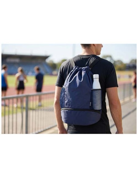 Borsa sportiva con cordoncino in materiale riciclato certificato GRS e scomparto inferiore da 18 litri Varyon