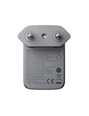 Caricatore Anker Prime (100W, 3 Ports, GaN)