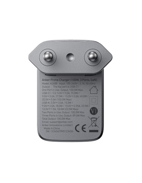 Caricatore Anker Prime (100W, 3 Ports, GaN)
