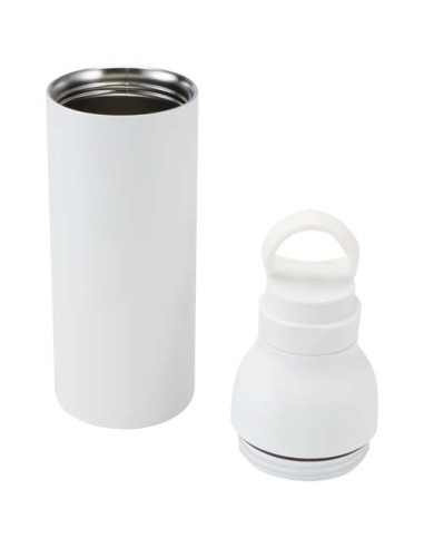 Borraccia in acciaio inossidabile riciclato certificato RCS a doppia parete da 650 ml con set di coperchi da 3 pezzi Illumina