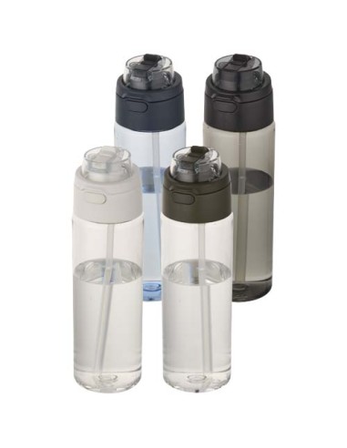 Borraccia in plastica riciclata RCS con tappo a doppia funzione e cannuccia a scatto da 700 ml Theron