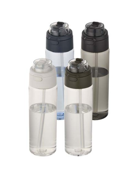 Borraccia in plastica riciclata RCS con tappo a doppia funzione e cannuccia a scatto da 700 ml Theron