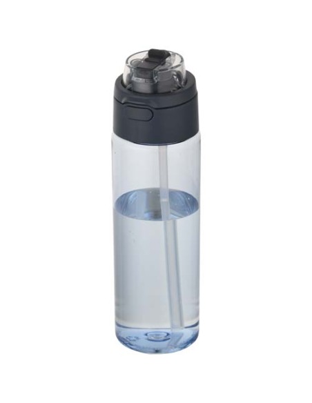 Borraccia in plastica riciclata RCS con tappo a doppia funzione e cannuccia a scatto da 700 ml Theron