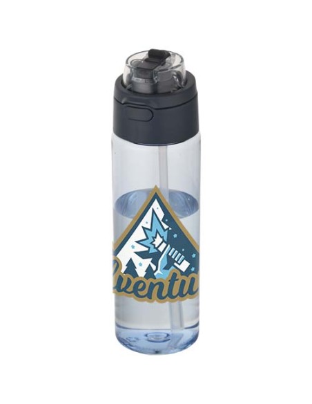 Borraccia in plastica riciclata RCS con tappo a doppia funzione e cannuccia a scatto da 700 ml Theron